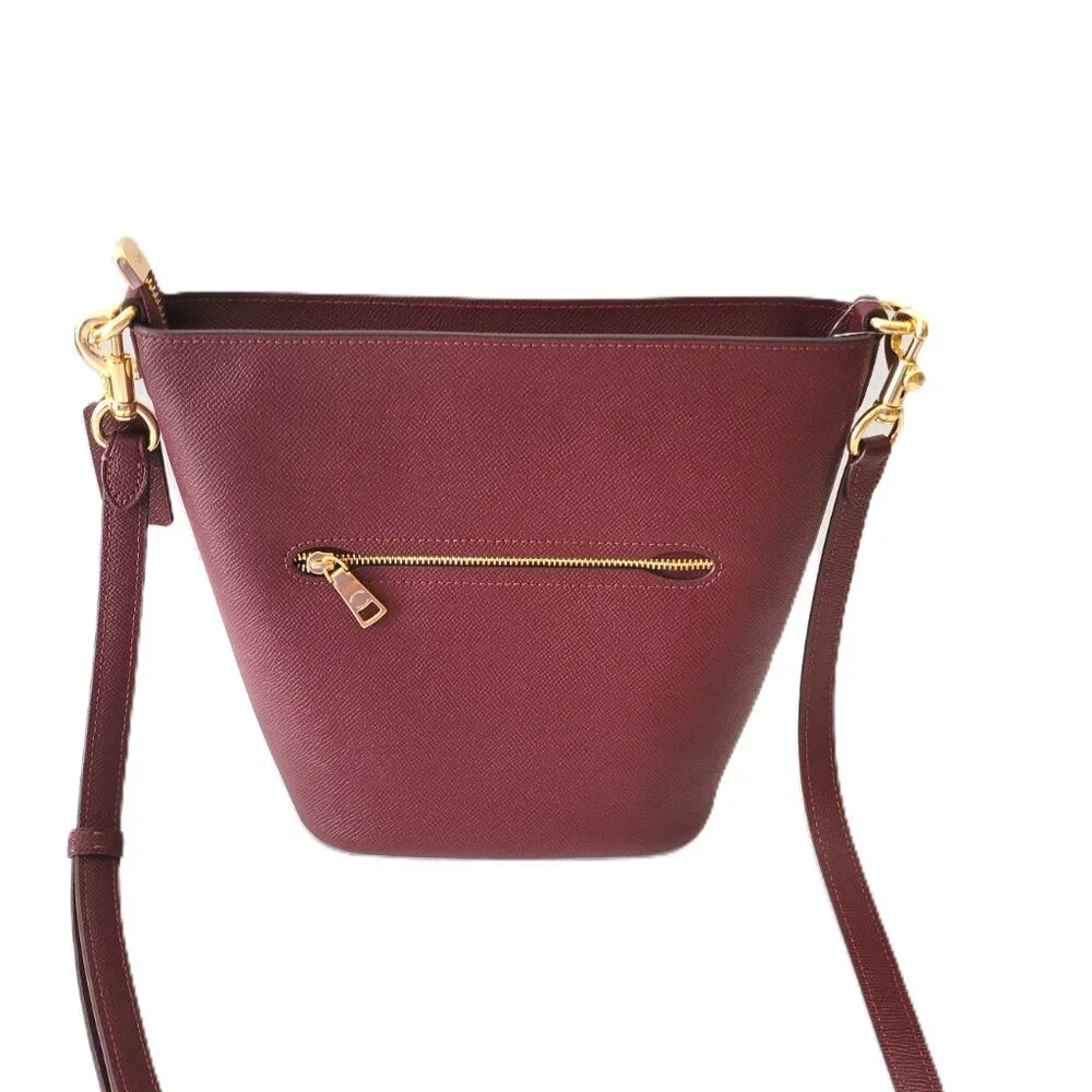 Coach CCL34 Crossgrain Leather Logan Duffle Bag Crossbody handbag Dark Wine - Picture 4 of 7